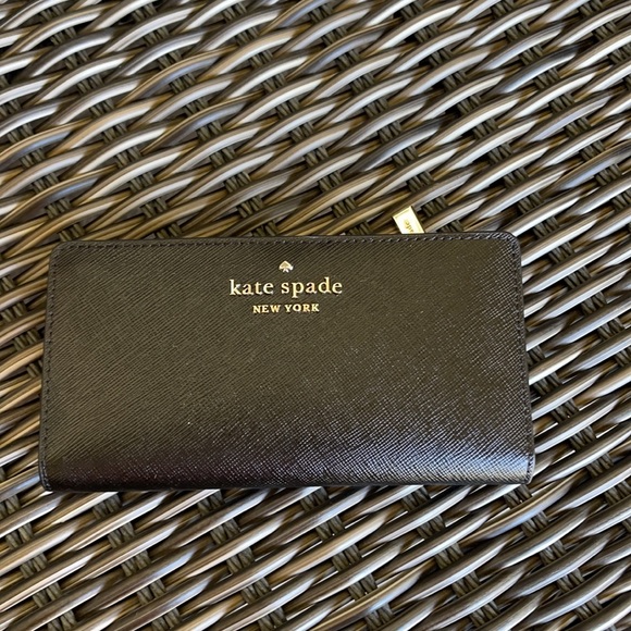 Kate Spade Staci Large Slim Bifold Wallet Black - Picture 8 of 16